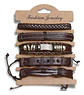 Set 5 Pulsera Manilla Brazalete Trenzada Cuero Hombre Mujer - Miniatura 4