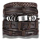 Set 5 Pulsera Manilla Brazalete Trenzada Cuero Hombre Mujer - Miniatura 8