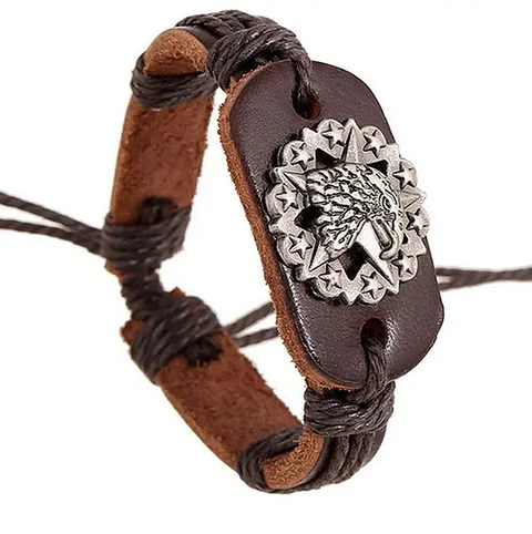 Manilla Pulsera Brazalete Cuero Aguila Para Hombre Mujer