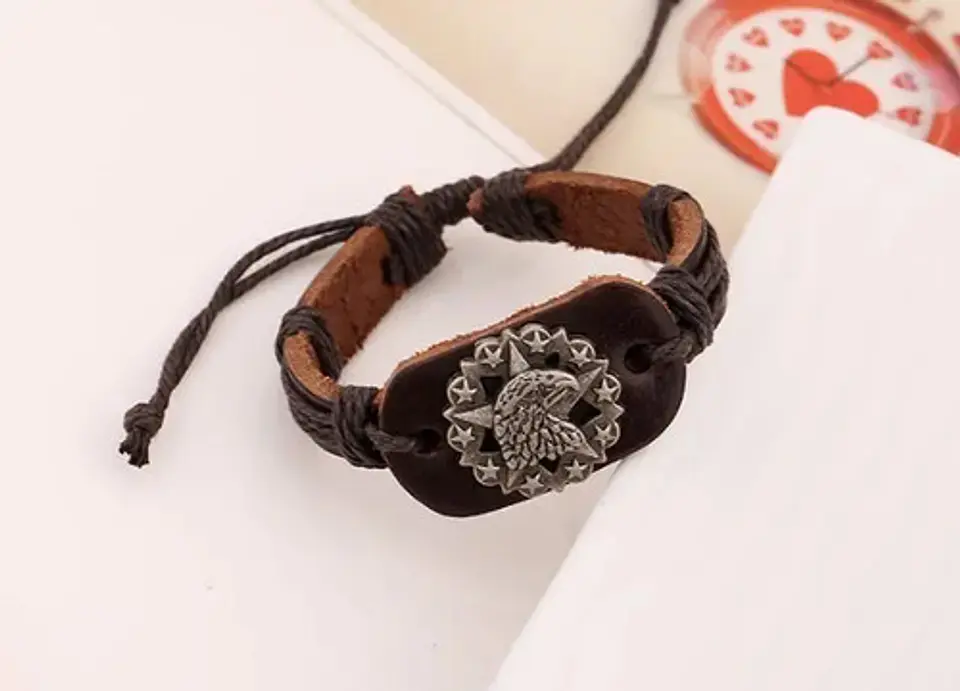 Manilla Pulsera Brazalete Cuero Aguila Para Hombre Mujer 2