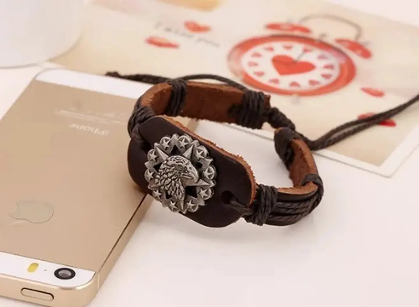 Manilla Pulsera Brazalete Cuero Aguila Para Hombre Mujer 4