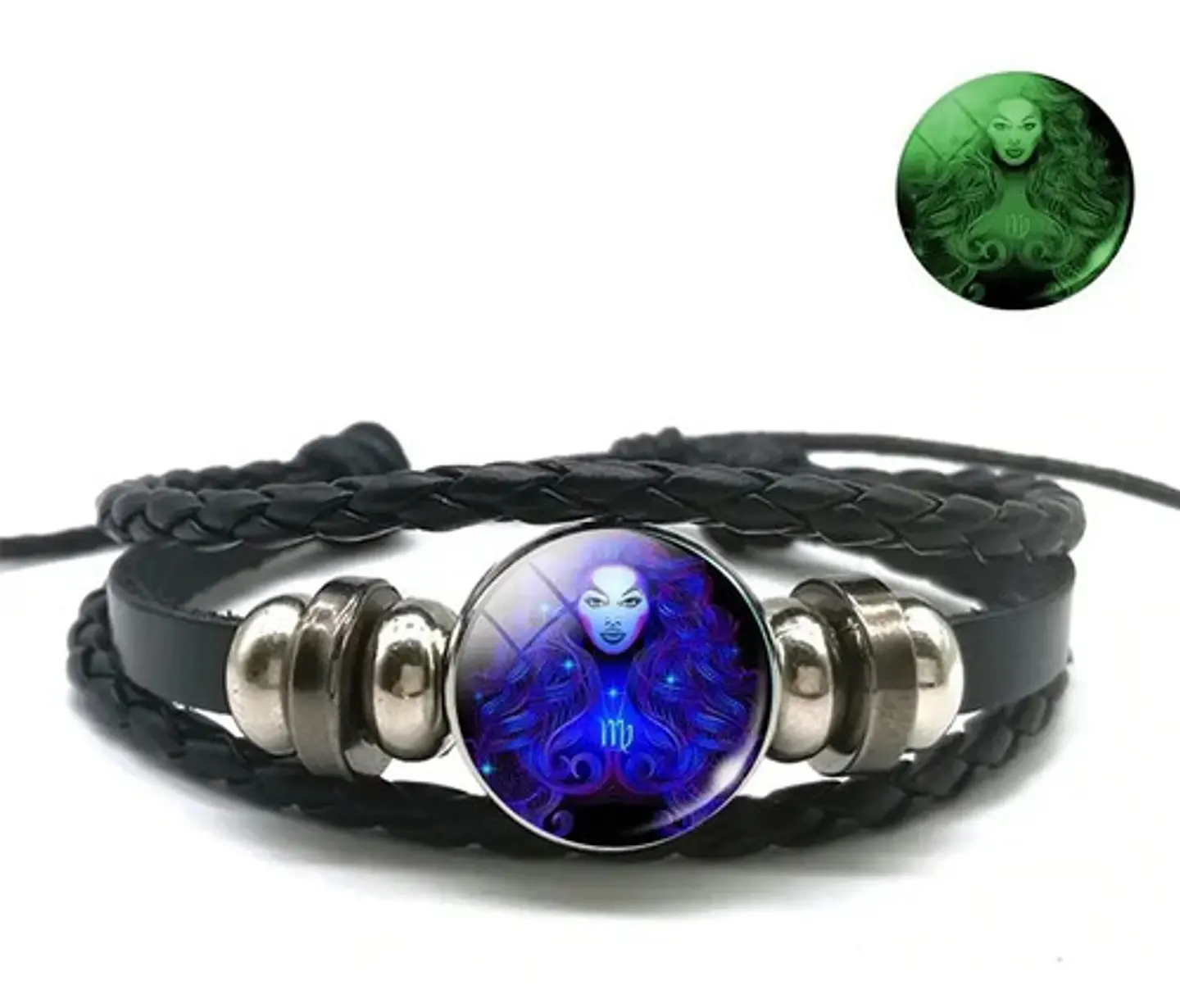Pulsera Cuero Hombre Mujer Manilla Brazalete Signos Zodiaco 11