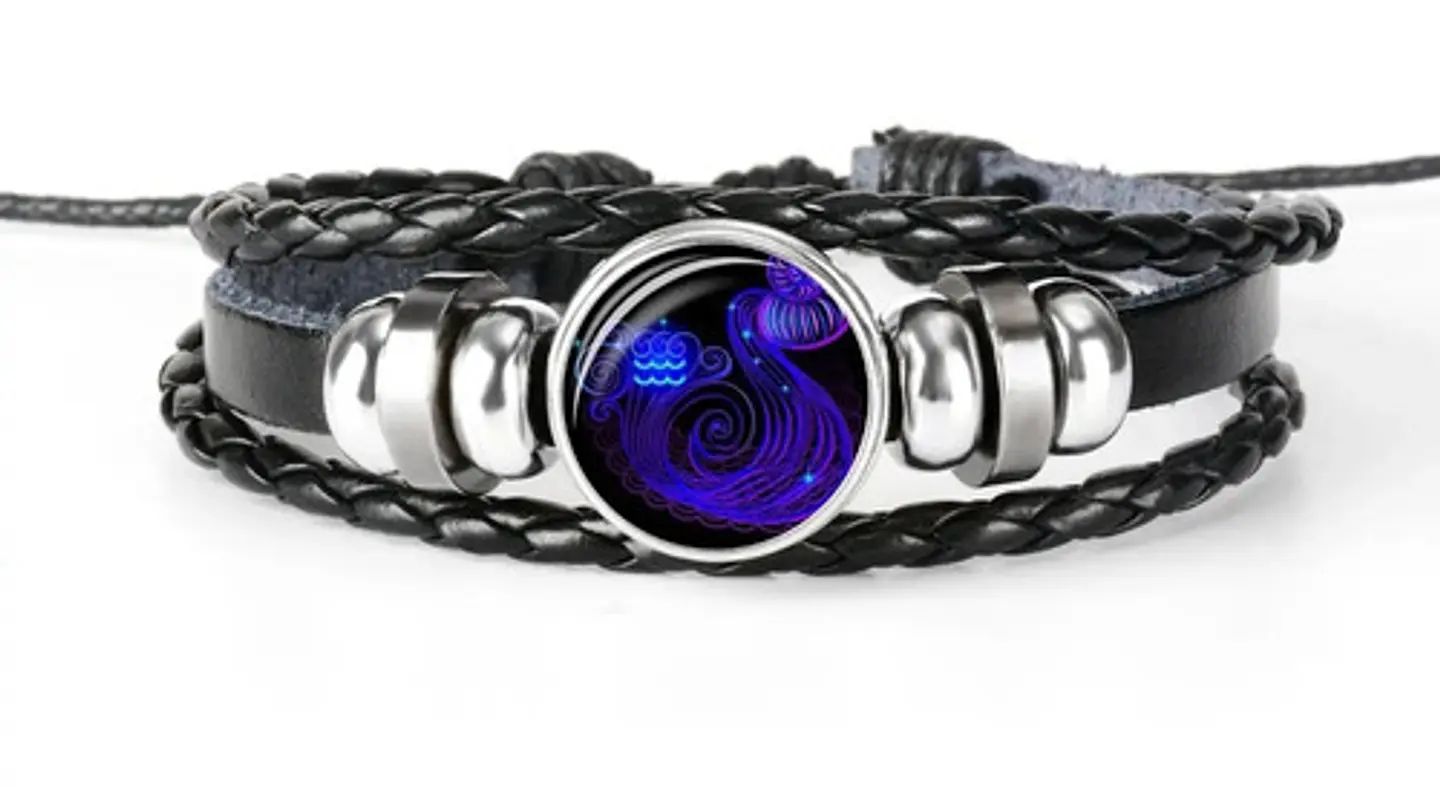 Pulsera Cuero Hombre Mujer Manilla Brazalete Signos Zodiaco 20