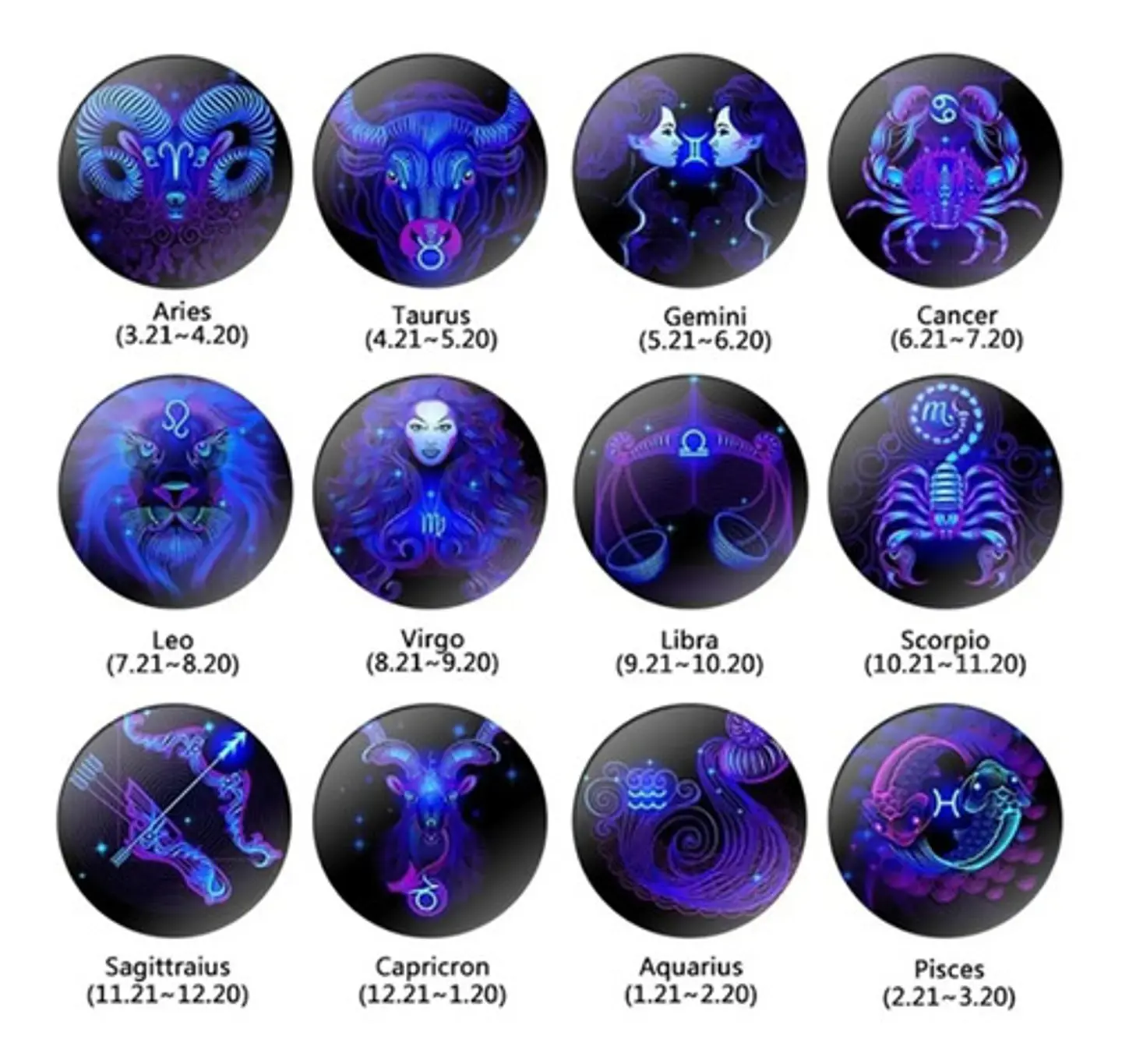 Pulsera Cuero Hombre Mujer Manilla Brazalete Signos Zodiaco 24