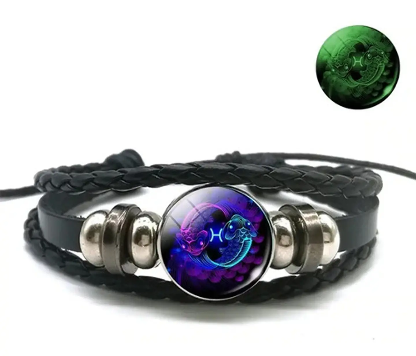 Pulsera Cuero Hombre Mujer Manilla Brazalete Signos Zodiaco 28