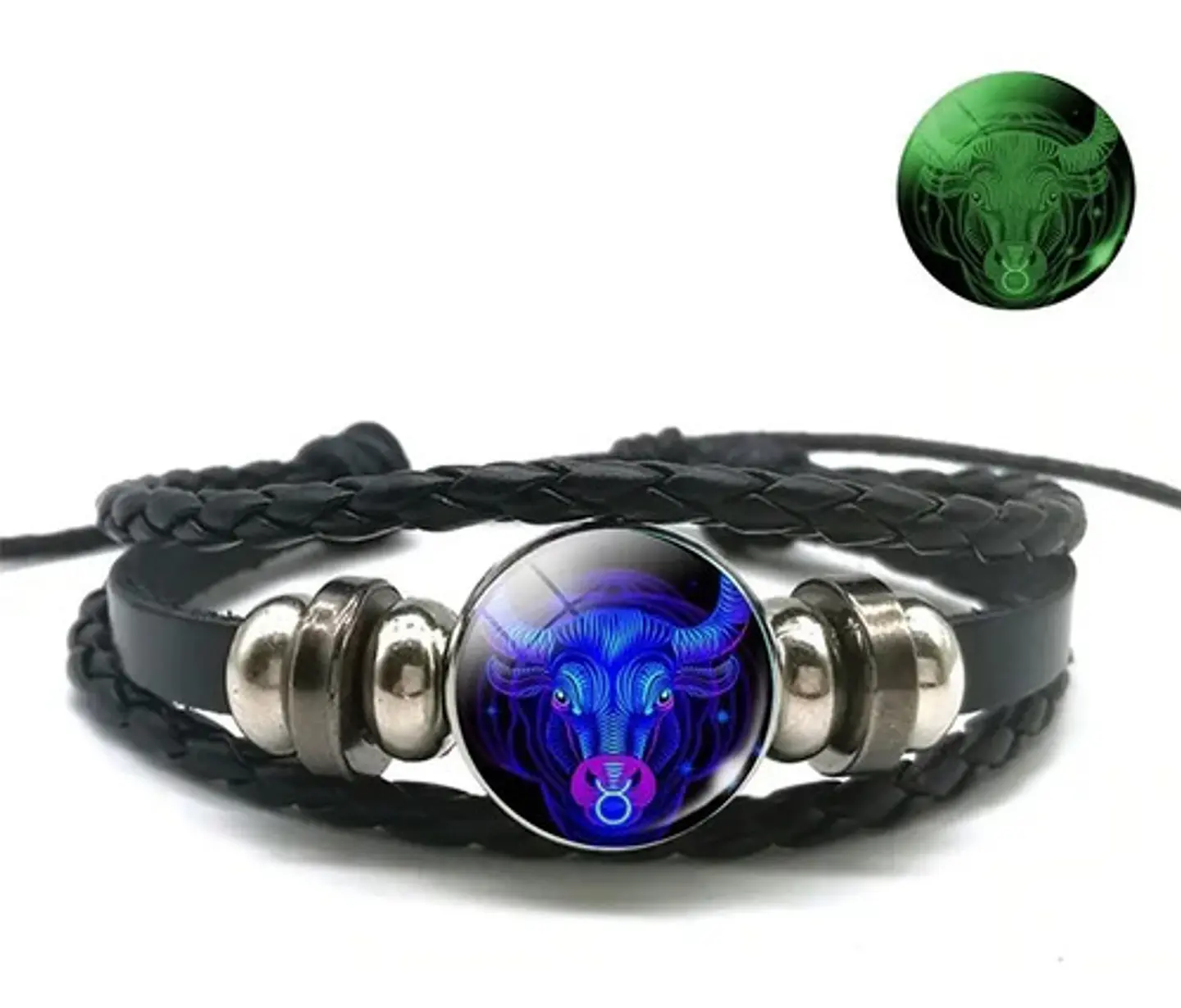 Pulsera Cuero Hombre Mujer Manilla Brazalete Signos Zodiaco 45