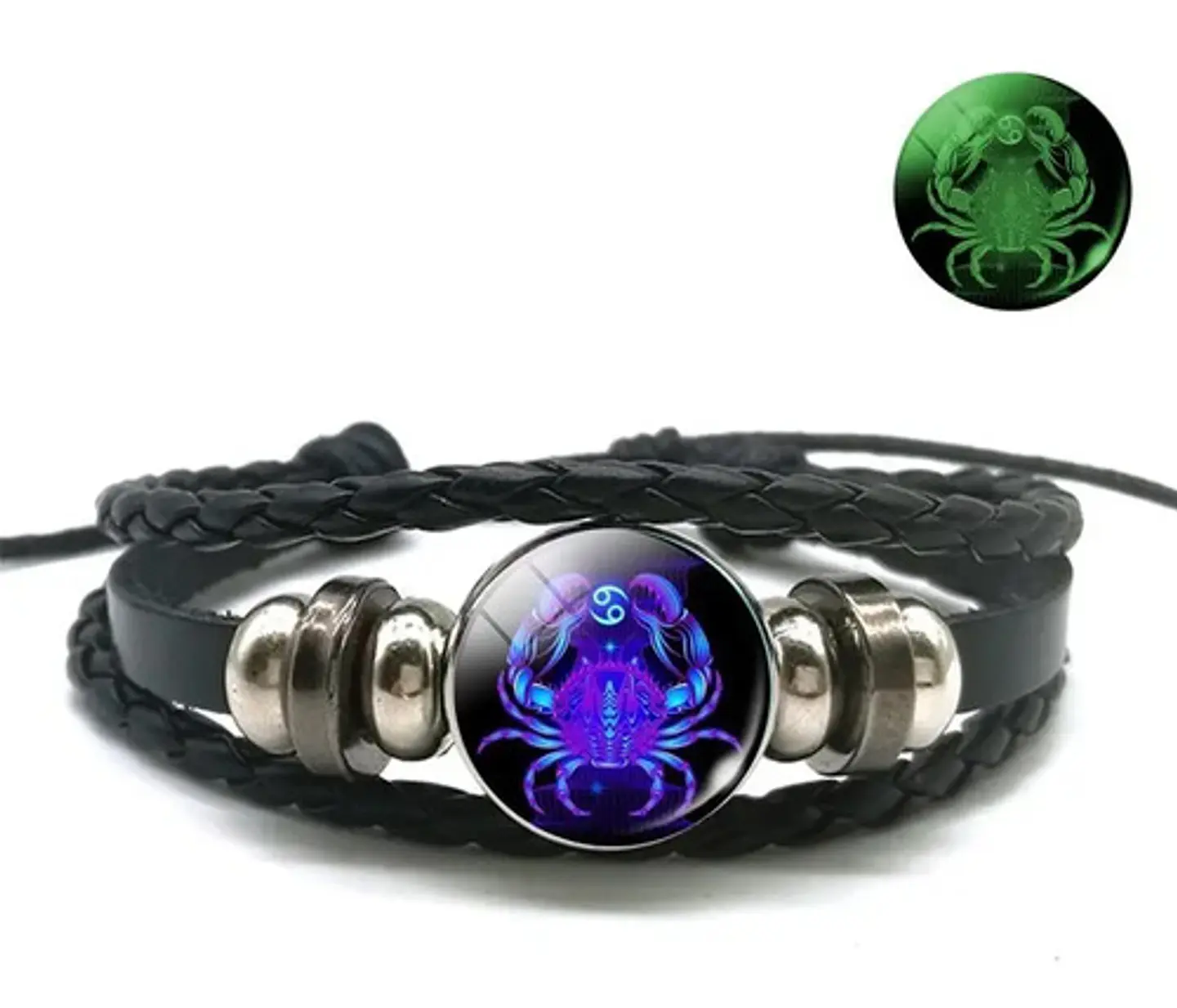 Pulsera Cuero Hombre Mujer Manilla Brazalete Signos Zodiaco 63