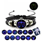 Pulsera Cuero Hombre Mujer Manilla Brazalete Signos Zodiaco - Miniatura 97