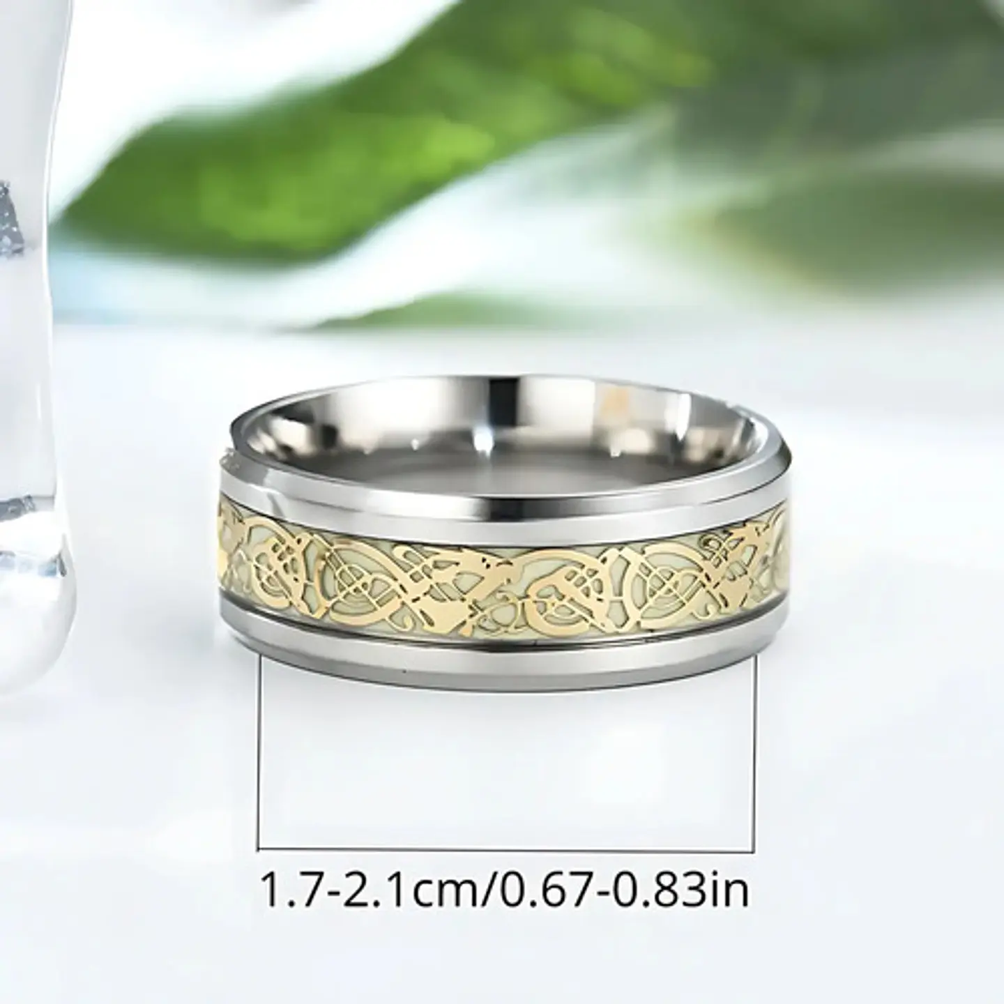 Anillo Argolla Brilla En La Oscuridad Dragón Luminoso Hombre 4