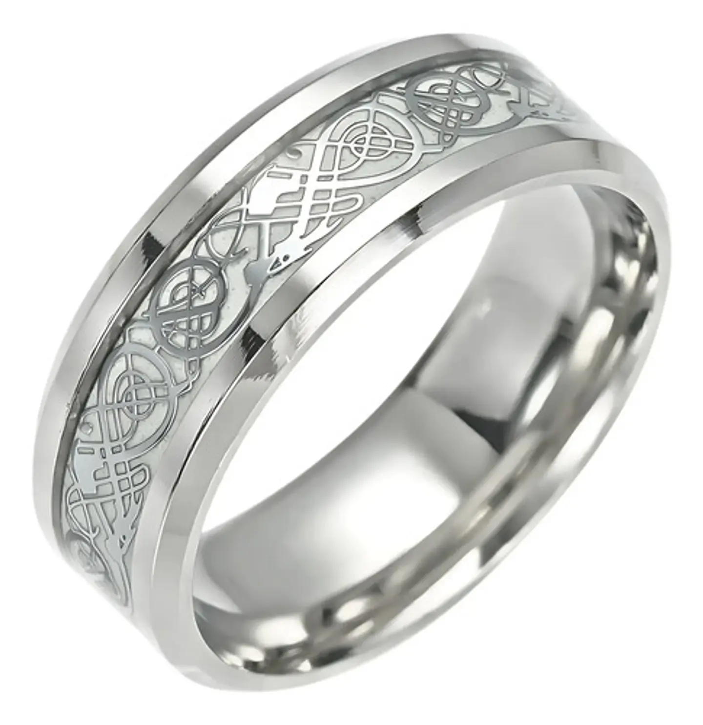 Anillo Argolla Brilla En La Oscuridad Dragón Luminoso Hombre 12