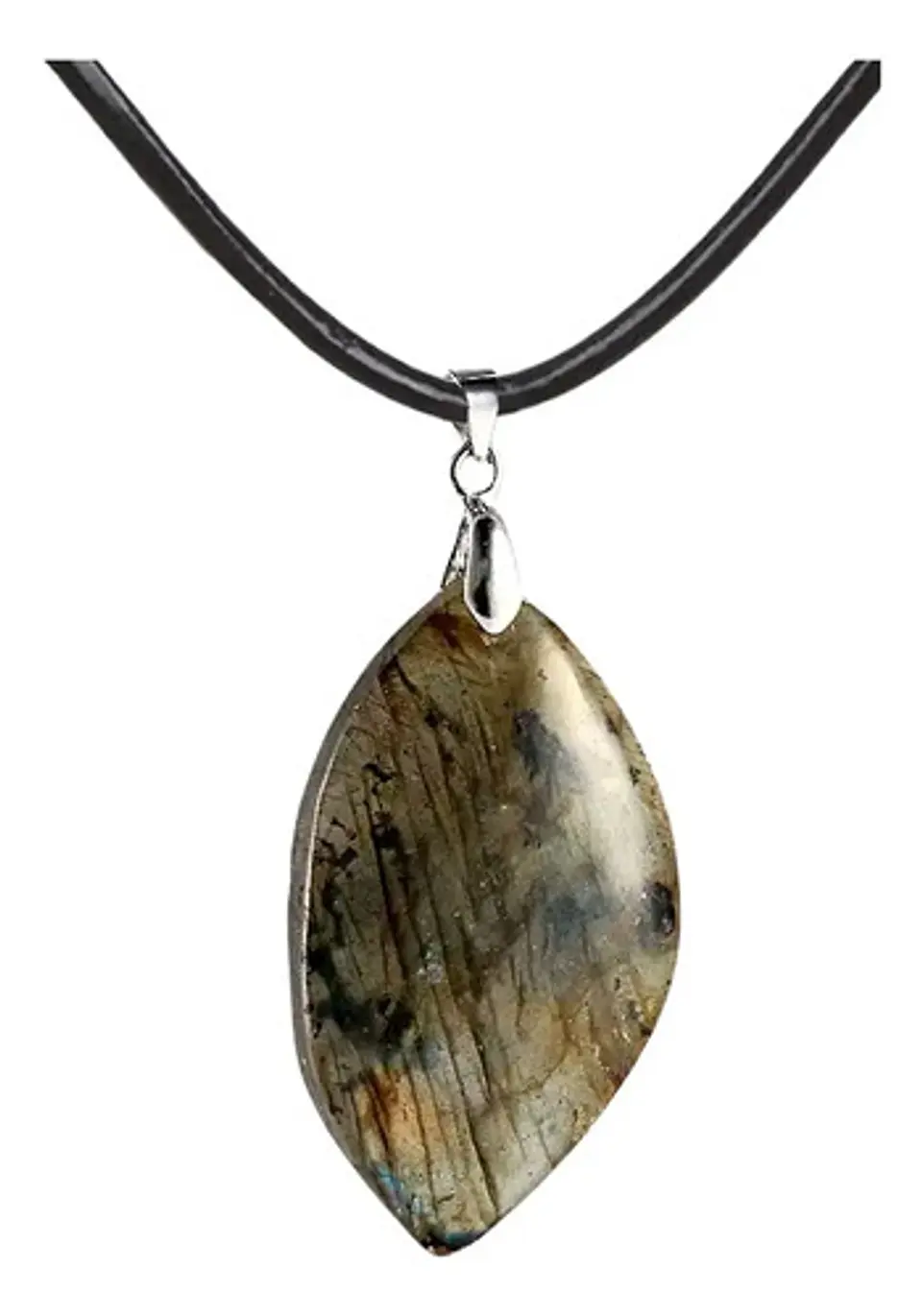 Collar Piedra Lunar Natural Labradorita Cristal Hombre Mujer 1