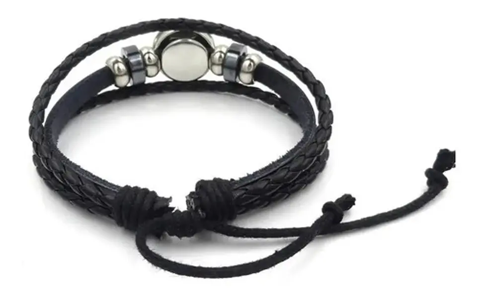 Pulsera Manilla Cuero Signos Zodiacales Para Hombre Mujer 10