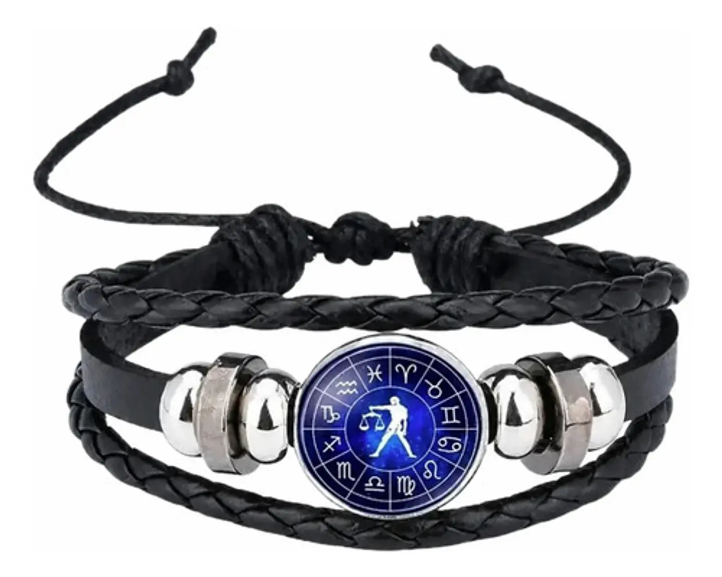 Pulsera Manilla Cuero Signos Zodiacales Para Hombre Mujer 15