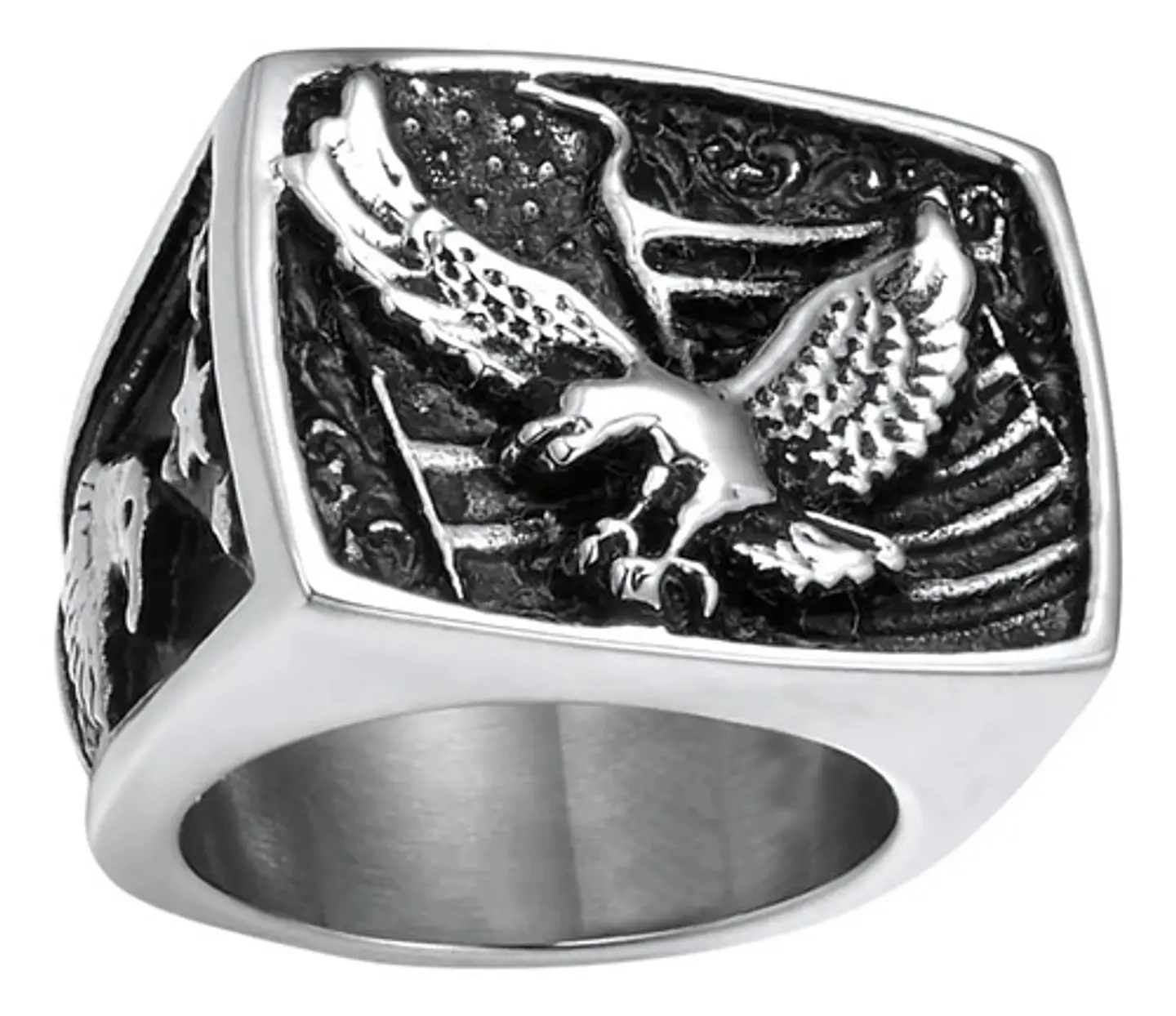 Anillo Águila Militar Acero Inoxidable Color Oro Para Hombre 1