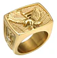 Anillo Águila Militar Acero Inoxidable Color Oro Para Hombre - Miniatura 6