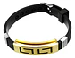Pulsera Manillas Brazalete Goma Acero Inoxidable Para Hombre - Miniatura 3