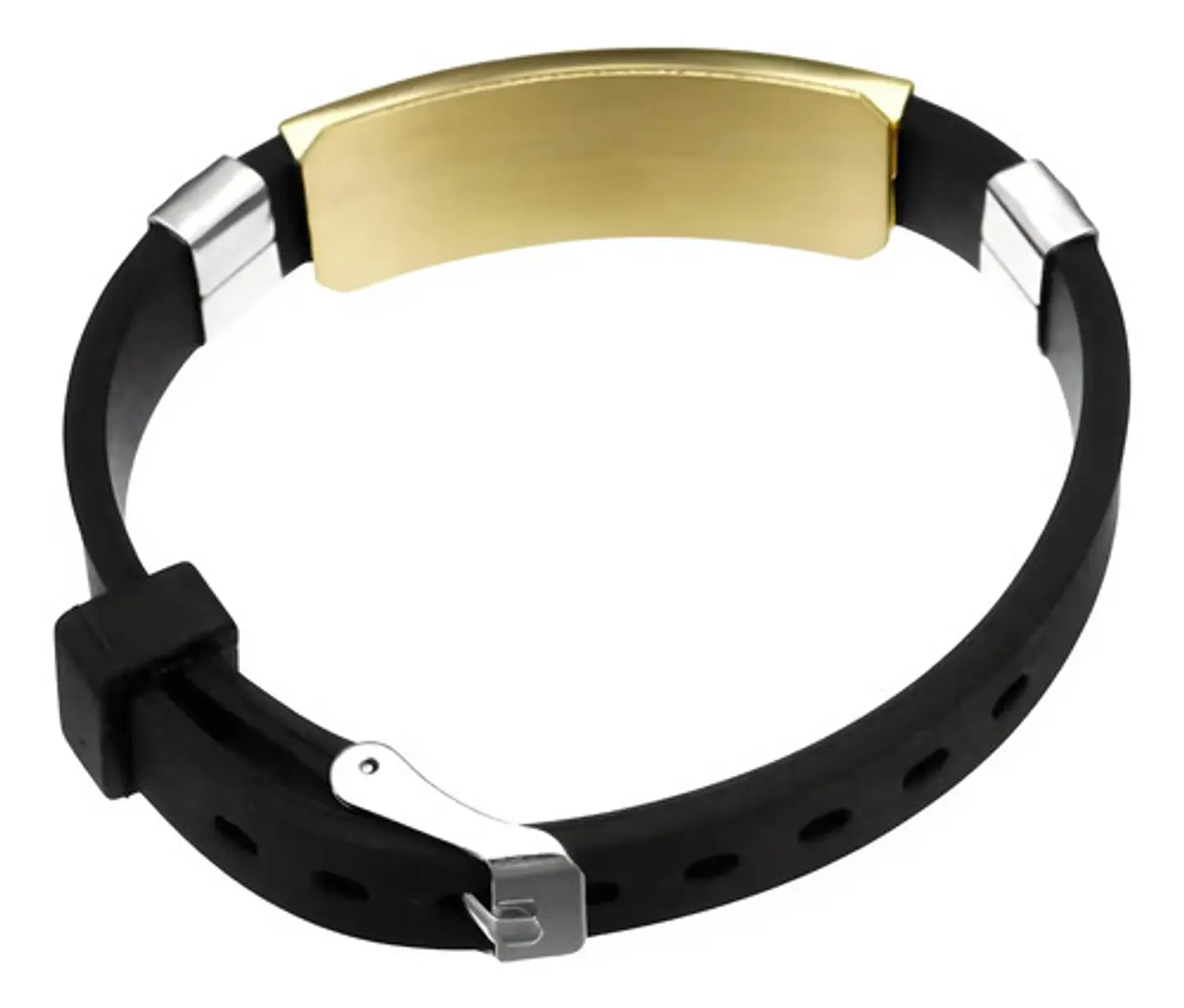 Pulsera Manillas Brazalete Goma Acero Inoxidable Para Hombre 5