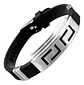 Pulsera Manillas Brazalete Goma Acero Inoxidable Para Hombre - Miniatura 11