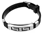 Pulsera Manillas Brazalete Goma Acero Inoxidable Para Hombre - Miniatura 12