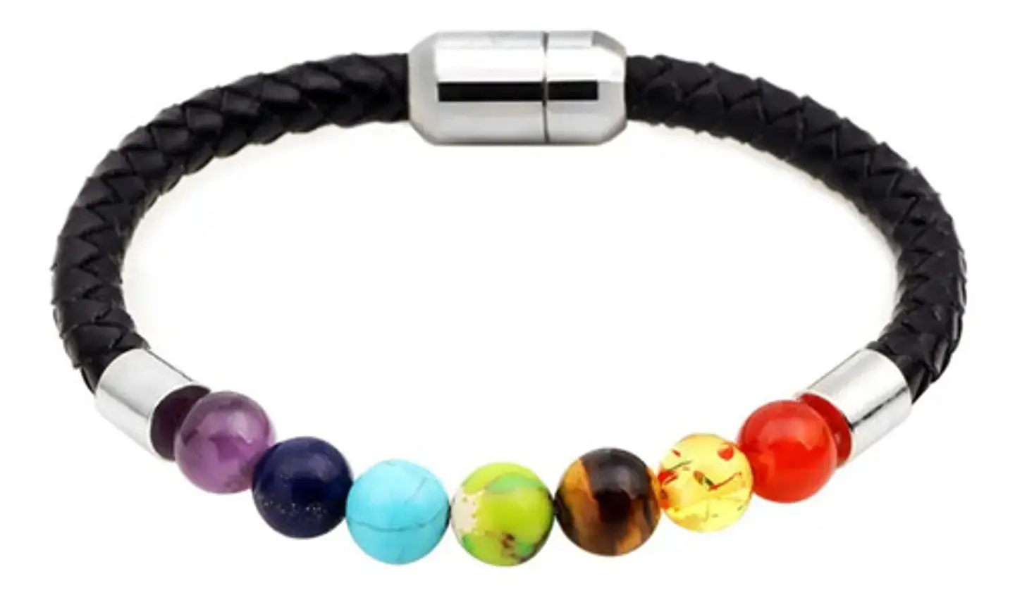 Pulsera Piedras Ojo De Tigre Chakras Lava Volcanica Hombre 5