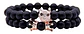 Pulsera Manilla Piedras Volcánica Naturales Leopardo Hombre - Miniatura 2