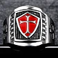 Anillo Acero Inoxidable Escudo Templario Cruzada Hombre  - Miniatura 3