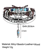 Pulsera Manilla Brazalete Cuero Color Café Timón  Hombre - Miniatura 2