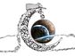 Collar Colgante Media Luna Cristal Luna Llena Galaxia Mujer - Miniatura 1