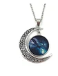 Collar Colgante Media Luna Cristal Luna Llena Galaxia Mujer - Miniatura 5