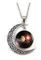 Collar Colgante Media Luna Cristal Luna Llena Galaxia Mujer - Miniatura 6
