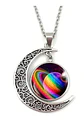 Collar Colgante Media Luna Cristal Luna Llena Galaxia Mujer - Miniatura 22