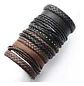 Manilla Pulsera Brazalete Cuero Negro 10 Unds Hombre Mujer - Miniatura 1