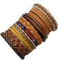 Manilla Pulsera Brazalete Cuero Negro 10 Unds Hombre Mujer - Miniatura 7
