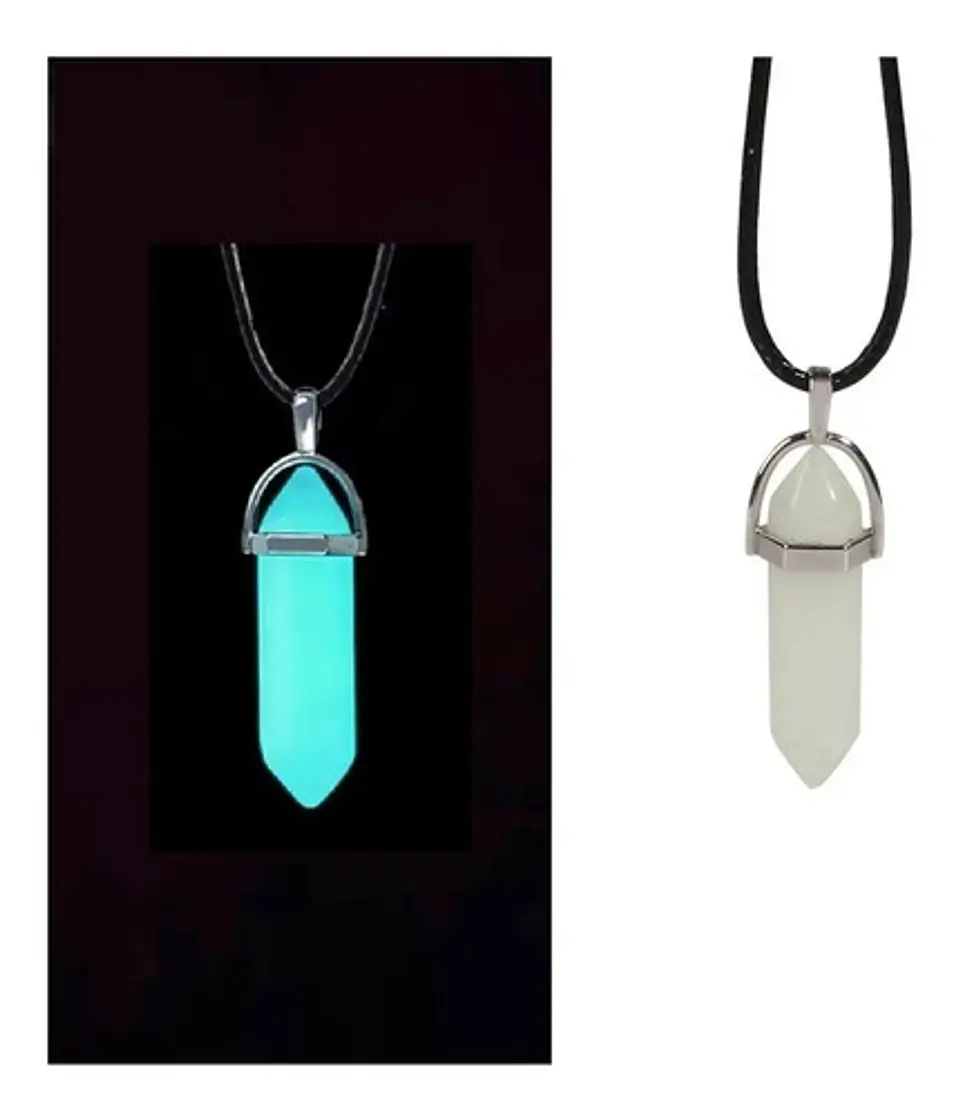 Collar Piedra Brilla En La Oscuridad Fluorescente Hombre 1