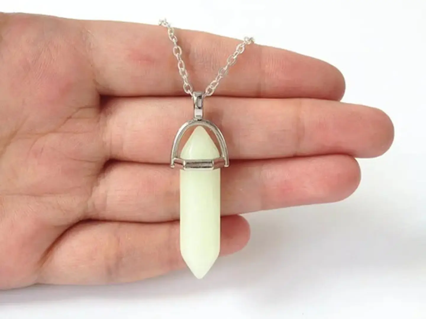 Collar Piedra Brilla En La Oscuridad Fluorescente Hombre 5
