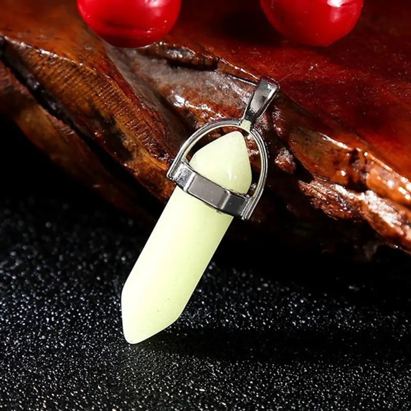 Collar Piedra Brilla En La Oscuridad Fluorescente Hombre 8