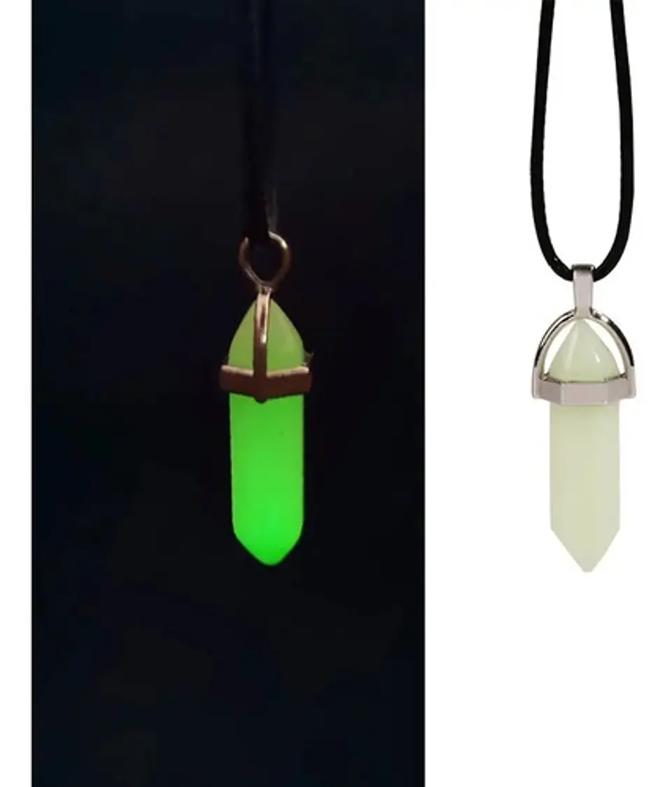 Collar Piedra Brilla En La Oscuridad Fluorescente Hombre 11