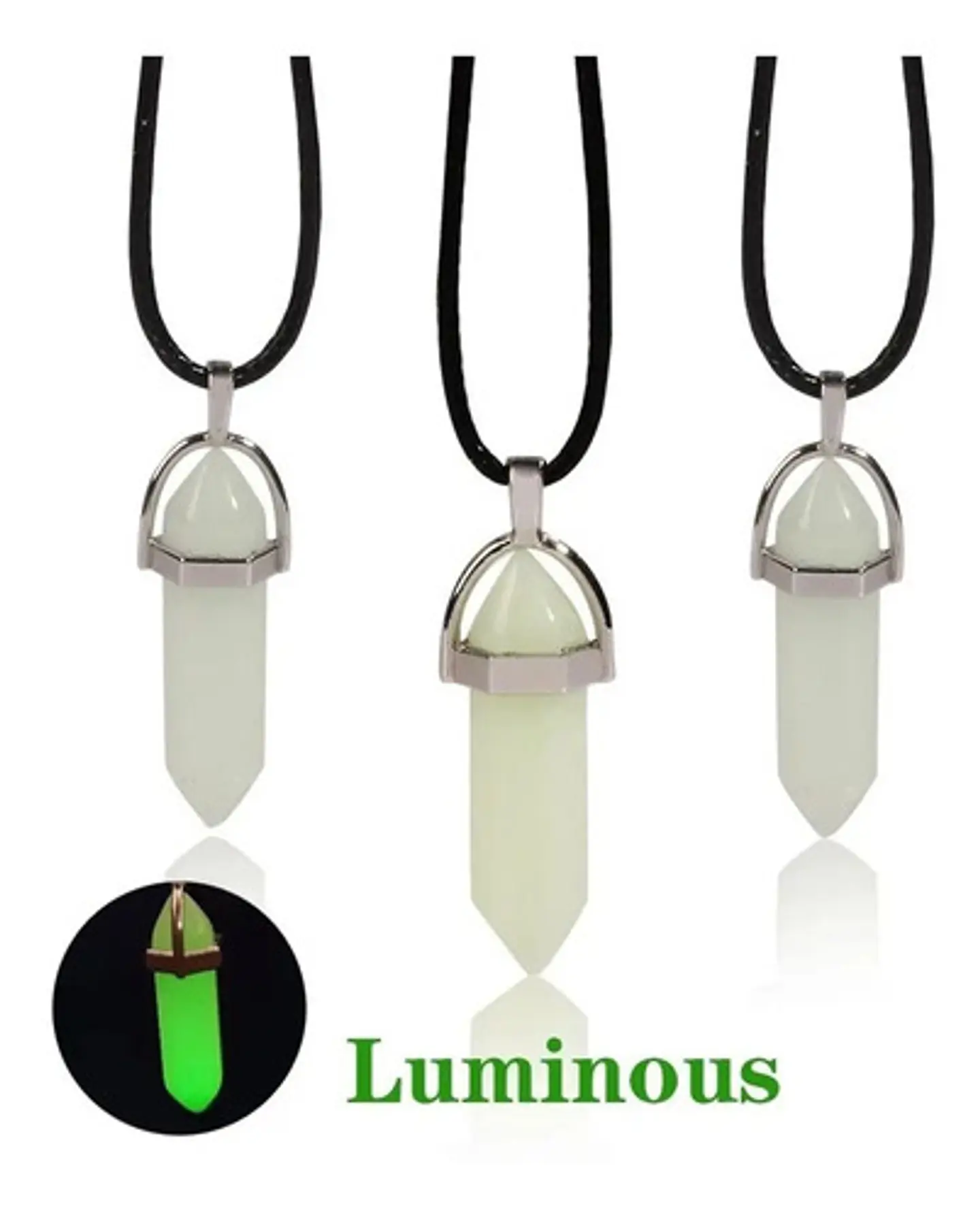 Collar Piedra Brilla En La Oscuridad Fluorescente Hombre 14