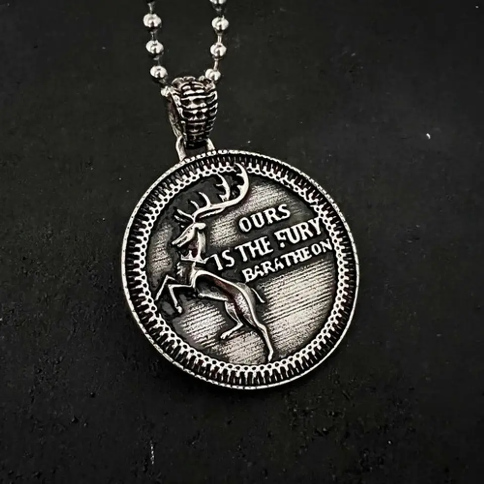 Collar Para Hombre Y Dije Baratheon Game Of Thrones De Acero 4