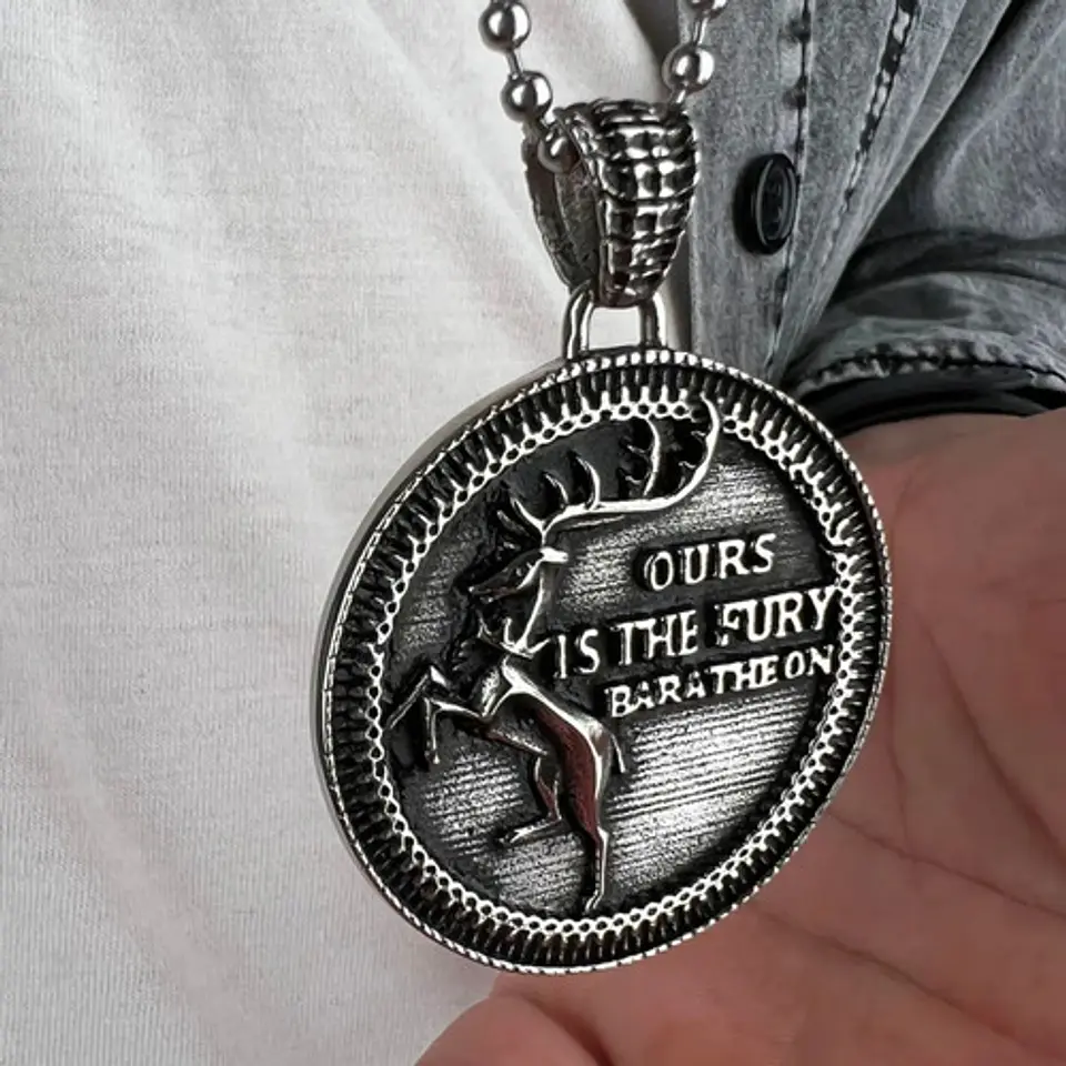 Collar Para Hombre Y Dije Baratheon Game Of Thrones De Acero 5