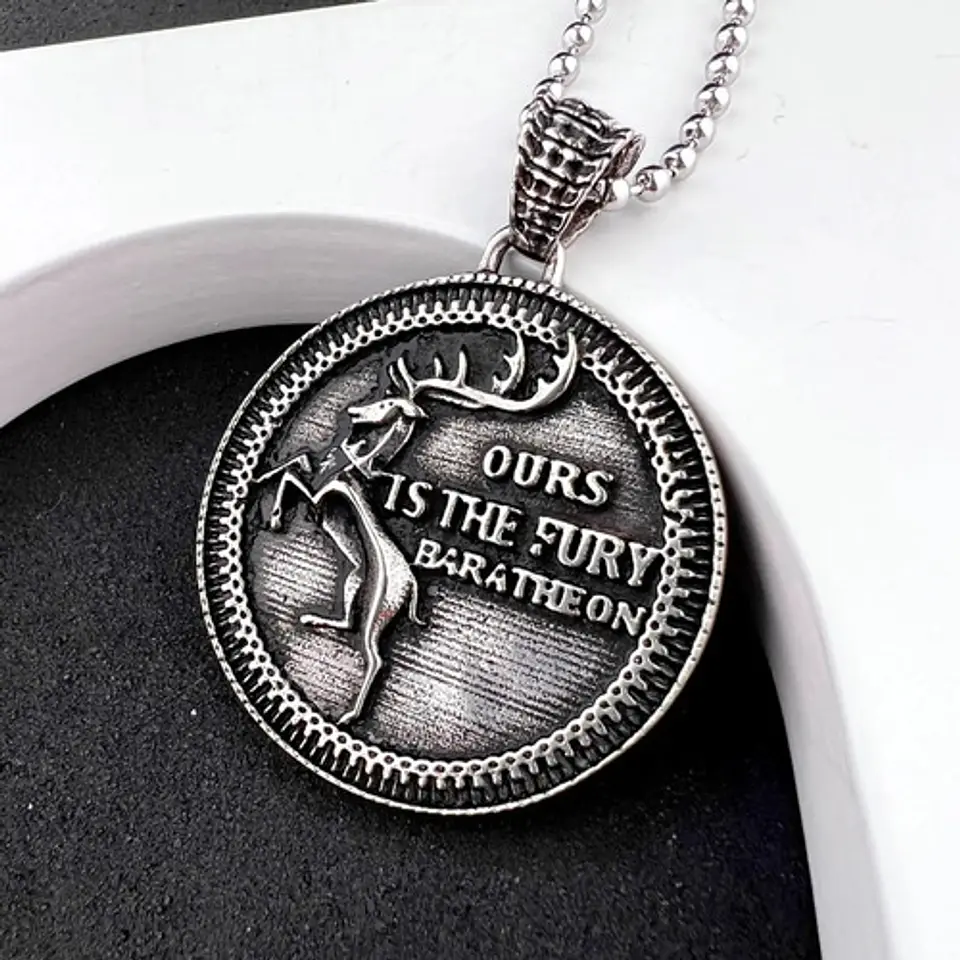 Collar Para Hombre Y Dije Baratheon Game Of Thrones De Acero 7
