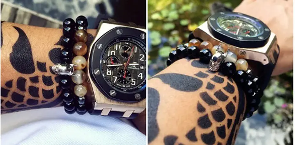 Pulsera Manilla Brazalete Granos Cuentas Leon Para Hombre 3