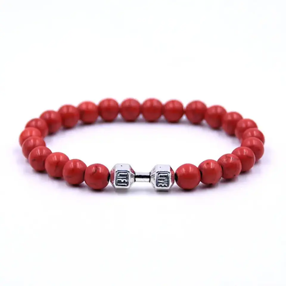 Pulsera Manilla Brazalete Granos Cuentas Leon Para Hombre 10