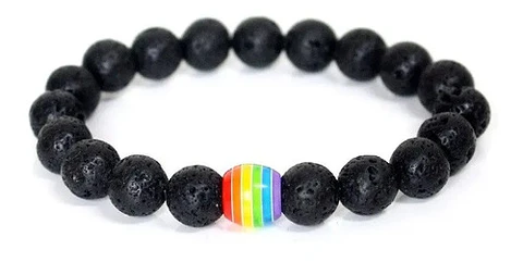 Pulsera Manilla Piedras Naturales Orgullo Lgbt Hombre Mujer