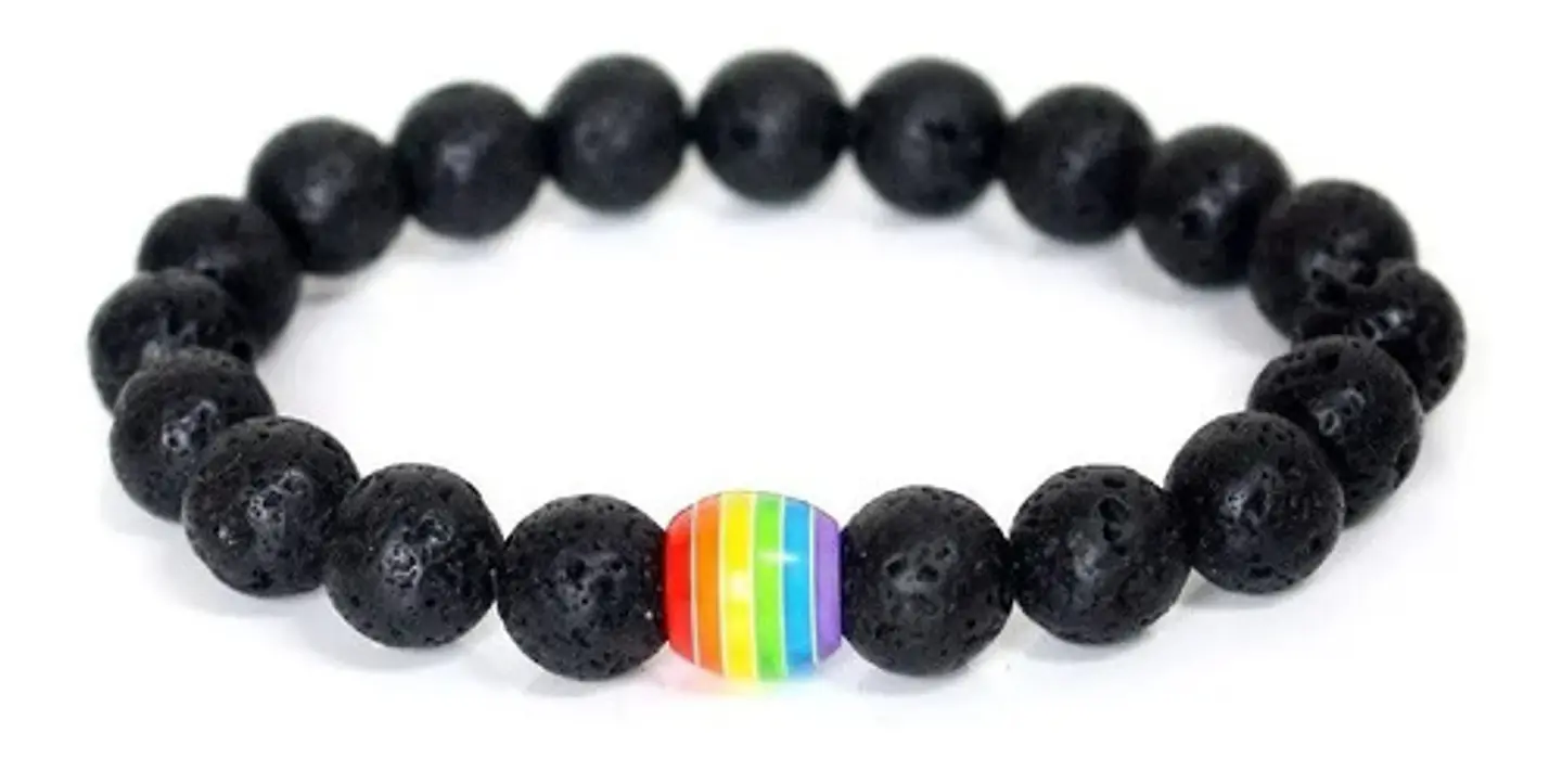 Pulsera Manilla Piedras Naturales Orgullo Lgbt Hombre Mujer 2