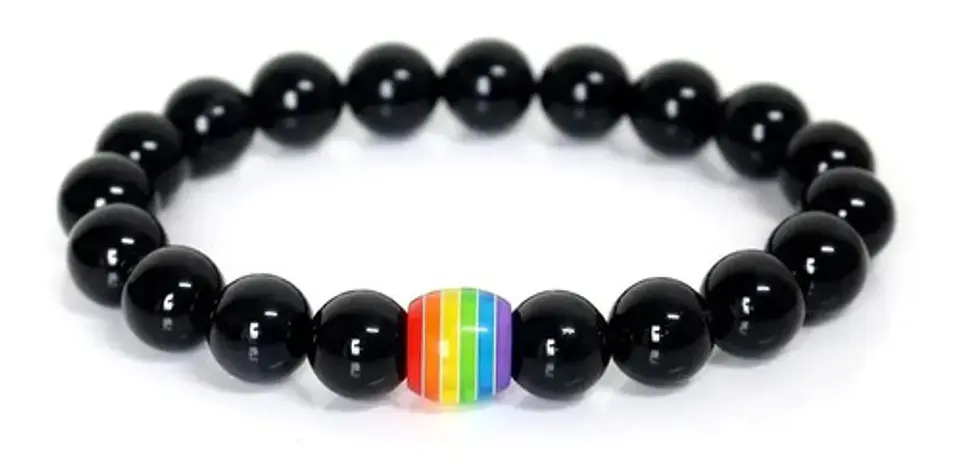 Pulsera Manilla Piedras Naturales Orgullo Lgbt Hombre Mujer 4