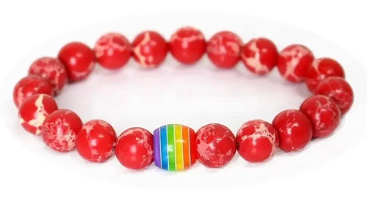 Pulsera Manilla Piedras Naturales Orgullo Lgbt Hombre Mujer 6