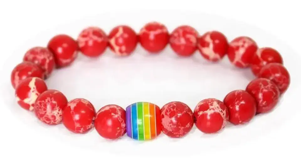 Pulsera Manilla Piedras Naturales Orgullo Lgbt Hombre Mujer 6