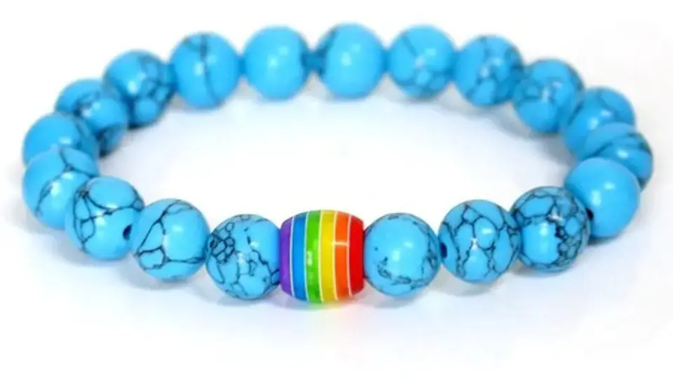 Pulsera Manilla Piedras Naturales Orgullo Lgbt Hombre Mujer 7