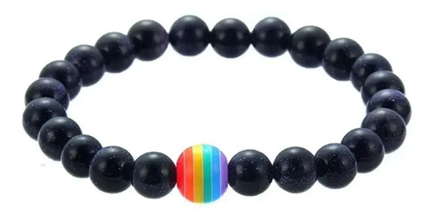 Pulsera Manilla Piedras Naturales Orgullo Lgbt Hombre Mujer 8